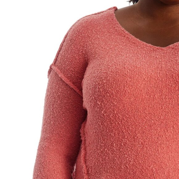 NWT Adyson Parker Plus Cozy V-Neck Soft Knit Inverted Seam Pullover Sweater - Picture 3 of 8